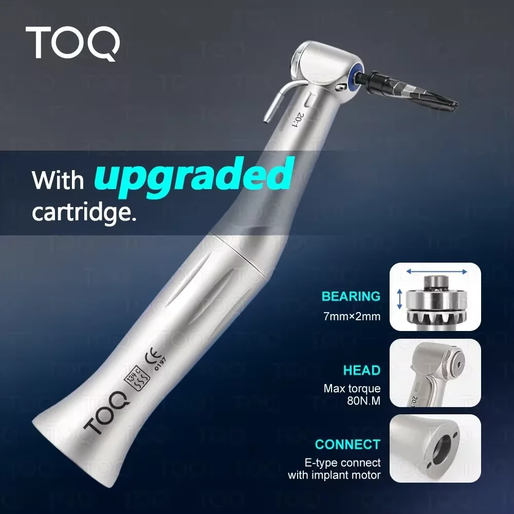 Denta Low Speed Handpiece 20:1 Implant Reduction Contra Angle Push Button Torque 80Ncm