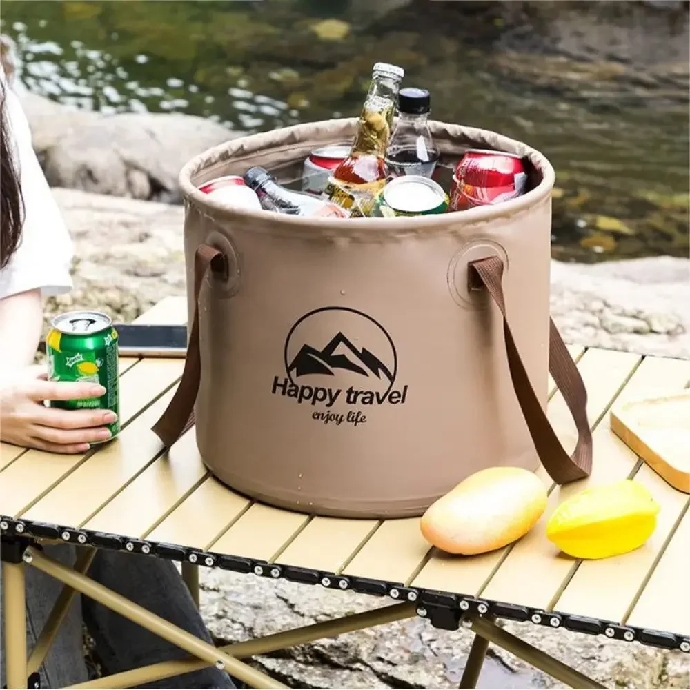 Outdoor Folding Bucket Multifunctional Portable Travel Essentials Fishing Camping Water Bag PVC Storage Bucket Storage basket