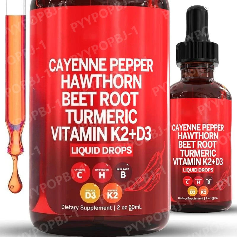 

Жидкие капли Chili Liquid Drops с витаминами K2, D3, экстрактом свеклы и куркумы, натуральные растительные экстракты, ежедневные добавки для здоровья, 60 мл