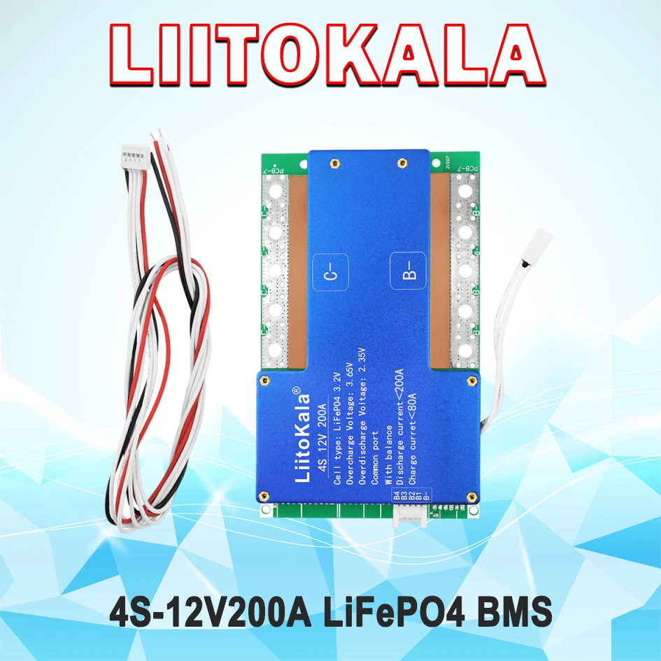 

LiitoKala 4S-12V200A-BMS Защитная пластина для литий-железо-фосфатной батареи