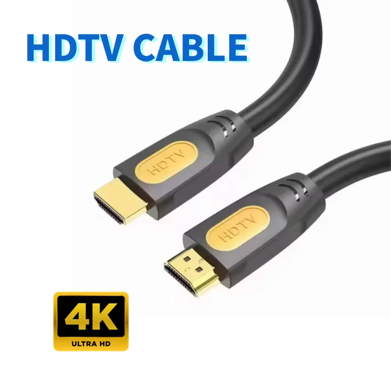 

HDTV 4K 2.0 Cable High Definition Video Full HD Transmission Green Alliance Line Black Yellow Head Engineering TV Computer