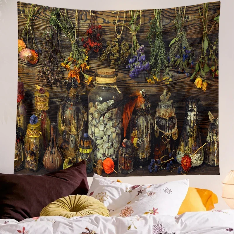 Witch Tapestry Wall Hanging Esoteric wicca and occult background fortune telling and divination Living Room Drom Home Decor