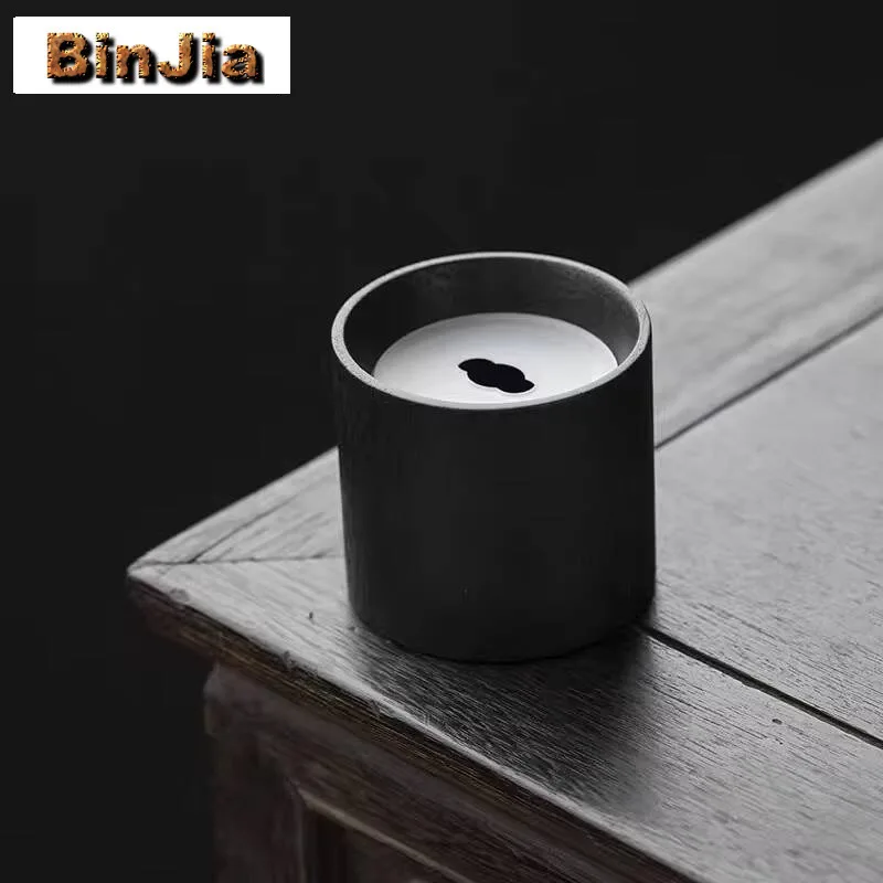 

200Ml Solid Wood Charcoal-Fired Jianshui Tea Cup Wash Writing-Brush Washer Residue Bucket Household Chaxi Collection