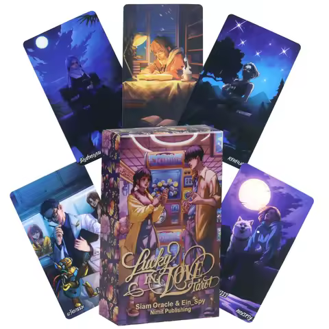 Lucky In Love Tarot Deck 78 Pcs Cartoon Tarot Cards 10.3*6cm Based on Rider Waite System Anime Themed