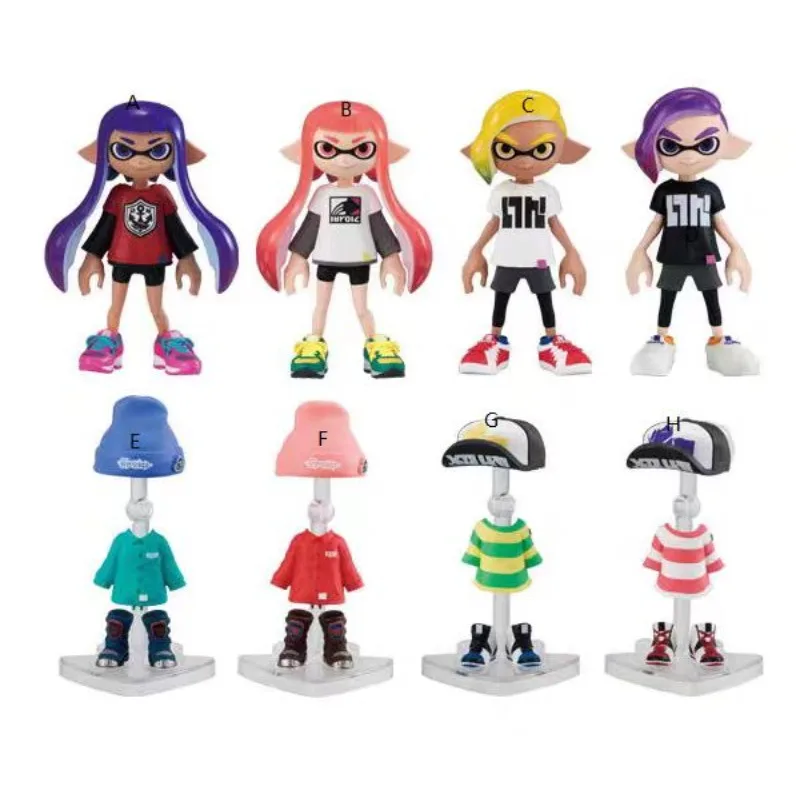 Figura Coleccionable de Personaje de Splatoon en Stock, Modelo de Ensamblaje de 6cm, Muñeco con Traje Intercambiable, Regalo de Navidad con Ligeras Imperfecciones