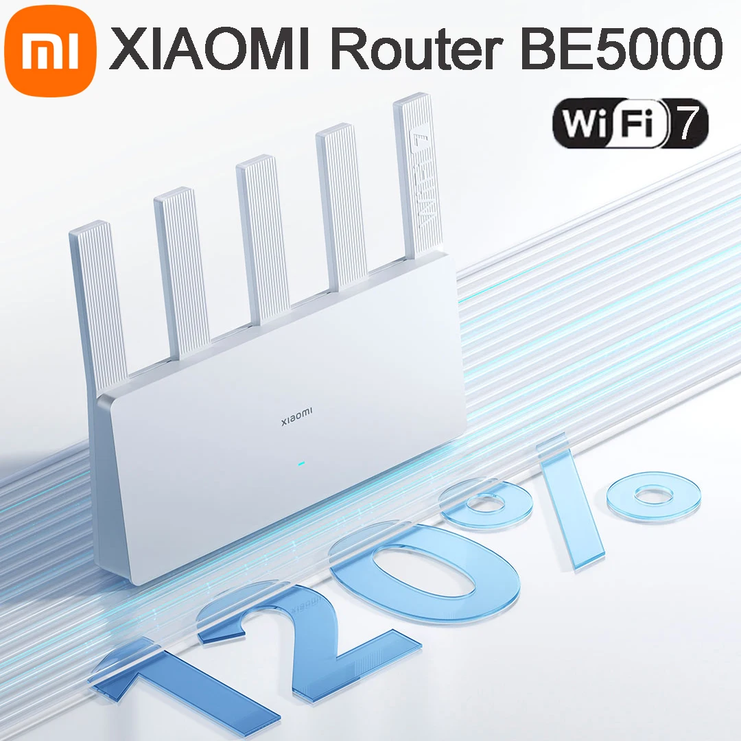 Xiaomi Router BE5000 WiFi 7 5011Mbps 2.5G Network Port 512MB Memory 2.4/5GHz Dual Broadband Access Network Security Protection