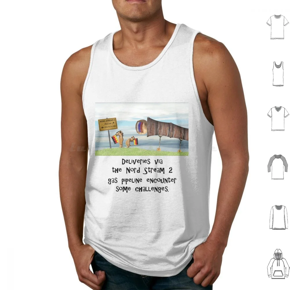 Nord Stream 2 Tank Tops Print Cotton Nordstream Nord Stream Ii Gas Pipeline Energy Supply Supplies Germany Russia German