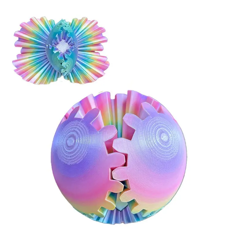 3D-Gedruckter Zahnrad-Ball, Drehender Stressabbau-Ball, Fidget-Schreibtisch-Deko, Rotierender Heimdekorations-Ball, Geschenk-Zahnrad-Spin-Ball – Detail 4