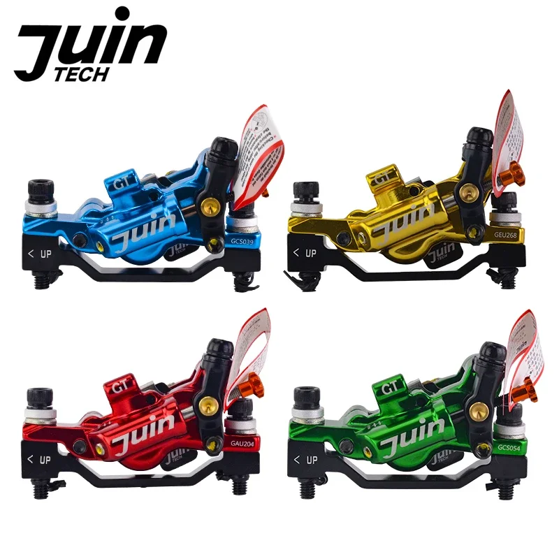 Juin Tech GT-P Hybrid Hydraulic Road Disc Brake Set Post Mount Bicycle Disc Brake Caliper 4 Pistons Road Bike Brake Caliper