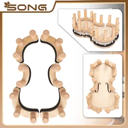 1 conjunto de braçadeiras de madeira sólida para violino, clipes fixos para violino, braçadeira superior e traseira, vara de metal, faça você mesmo, fabricação de violino, ferramentas de reparo, clipes