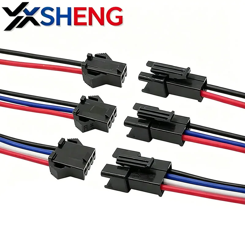 10PCS 10CM 20CM 2/3/4 Pin JST SM Plug Socket Male To Female Wire Connector LED Strips Lamp Driver Connectors Cable Quick Adapter
