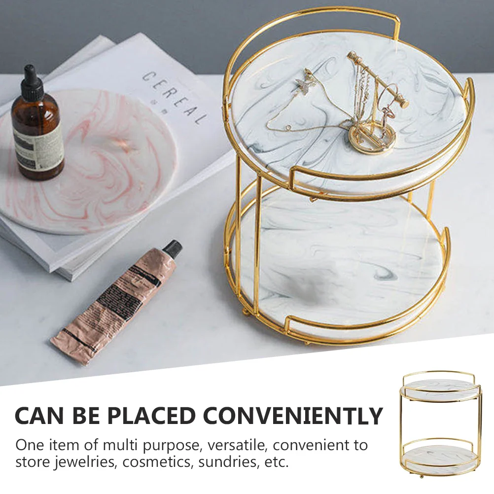 1Pcs Practical Makeup Storage Rack Metal Jewelry Cosmetics Organizer Multi-Layer Desktop Storage Shelf Jewelry Display Rack