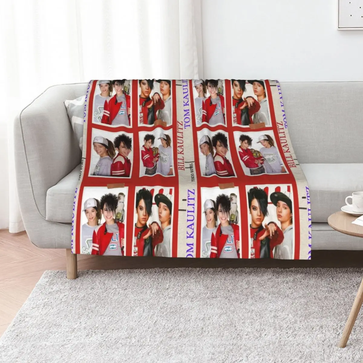 Tom Kaulitz and Bill Kaulitz Throw Blanket blankets ands Polar Decorative Throw Sofa Quilt Luxury Brand warm for winter Blankets