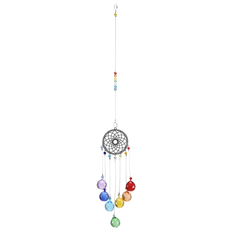 

LICE-Crystals Rainbow Maker Suncatcher Window Hanging Ornament Garden Decoration Sun Catcher Pendant Chakra Beads