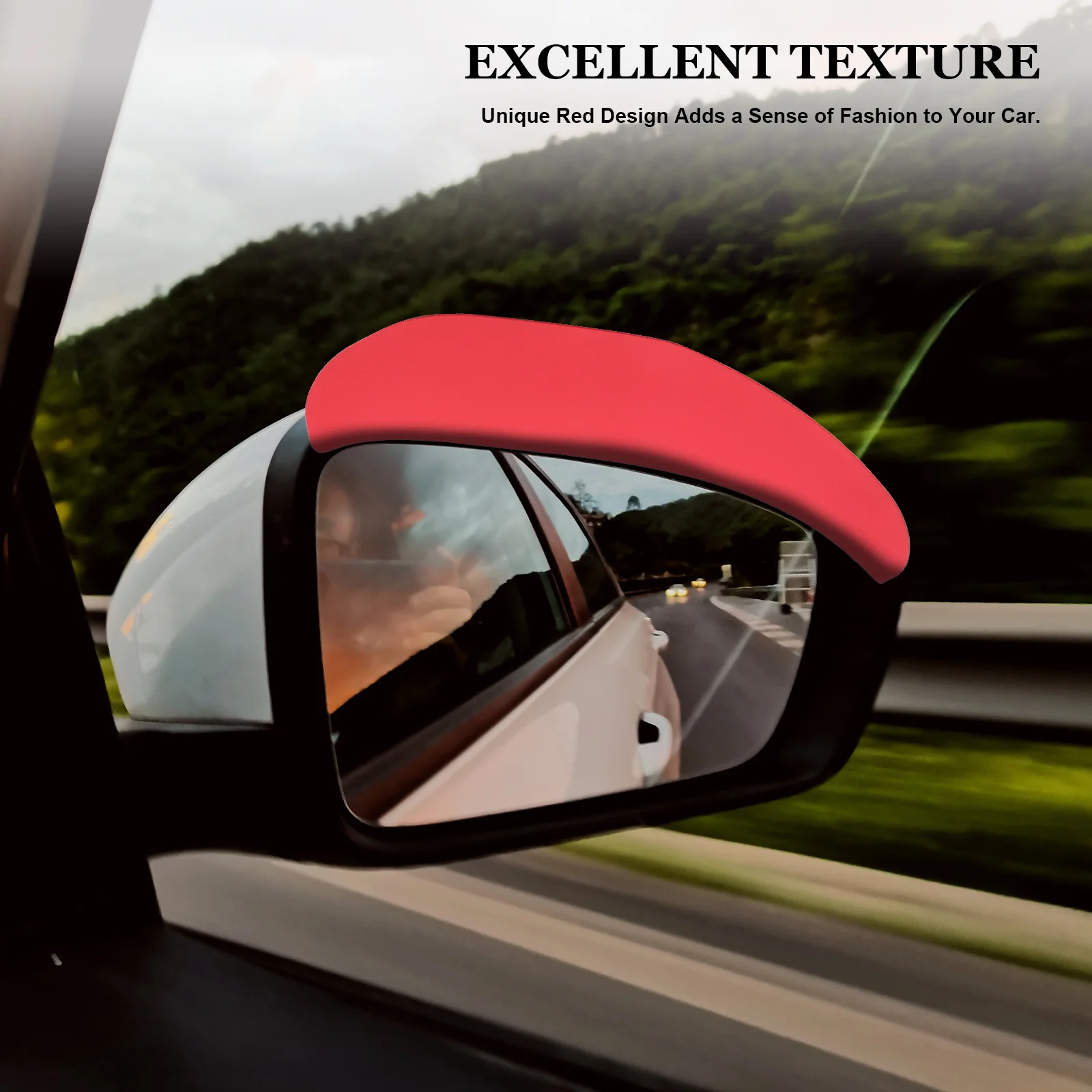 

1Pair Carbon Fiber Texture Rain Eyebrow for Rear View Mirror PVC Side Mirror Rain Visor Guard Clear Coverage for Car Suv