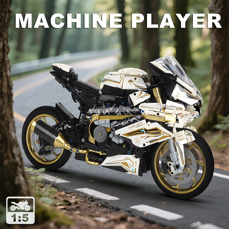 2000PCS 1000RR motorfiets bouwstenen set - 1:5 schaal racemodel montagekit, verzamelspeelgoed cadeau voor tieners en volwassenen jongen