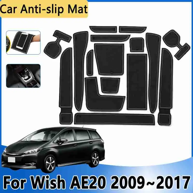 

Car Luxurious Slot Hole Mat For Toyota Wish AE20 2009~2017 Gate Cup Cushion Rubber Anti-Slip Pad Auto Accessories 2010 2011 2012