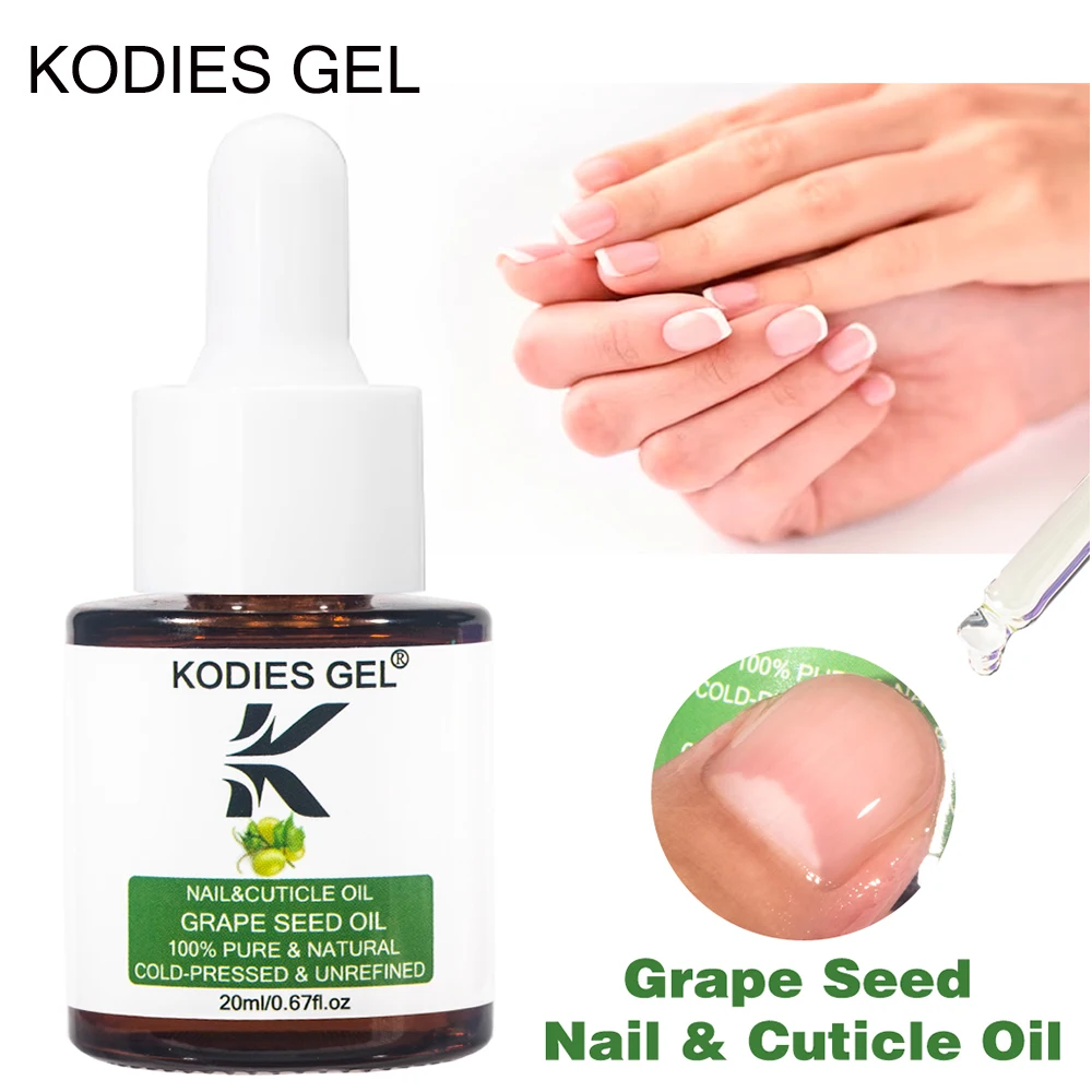 KODIES GEL Cuticle Oil for Nails Organic Grape Seed Natural Pure Essential Oils Nail Hardener Liquid Skin Face Body Care Product