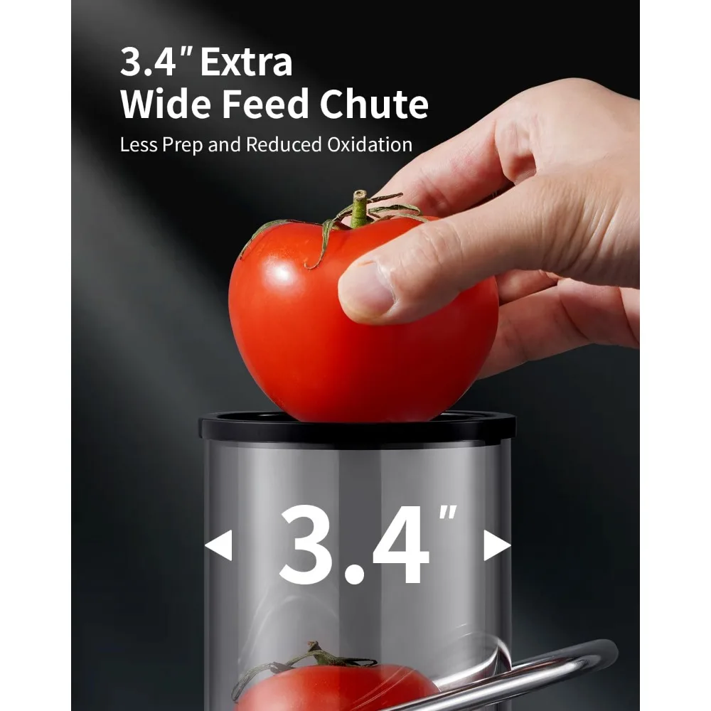 HAOYUNMA-exprimidor de conducto de alimentación para frutas y verduras, máquina Extra grande de 1200 "con ajuste de 3 velocidades, 3,4 W