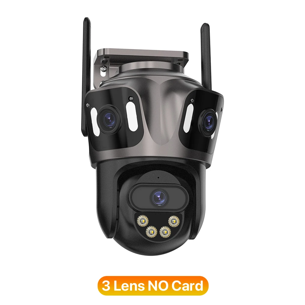 WONSDAR 3-lens 3-scherm WIFI IP-camera 2-lens 2-scherm PTZ-camera Menselijke detectie IP66 Waterdichte CCTV-videobewaking iCsee