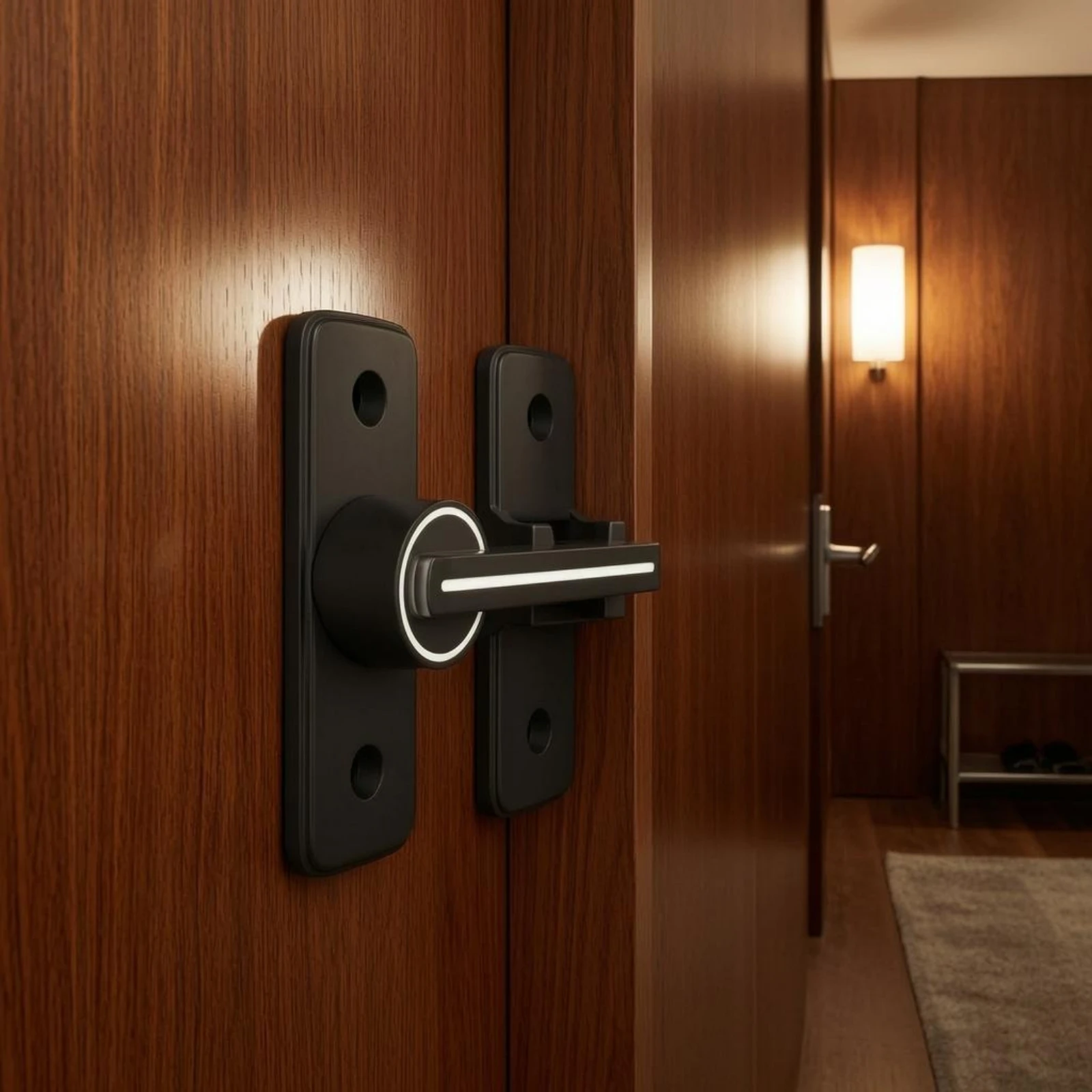 Metal Door Latch Dual Use Rotating Door Latch Home Hardware Rectangular Plates Rounded Corners