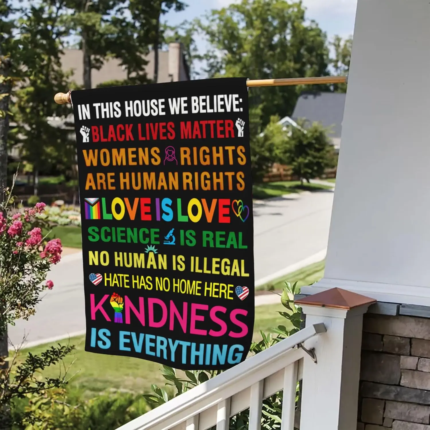 NASIAN Pride Garden Flags for Outside in This House We Believe Yard Sign Garden Flag Science Is Real Black Lives Matter Flag WWP