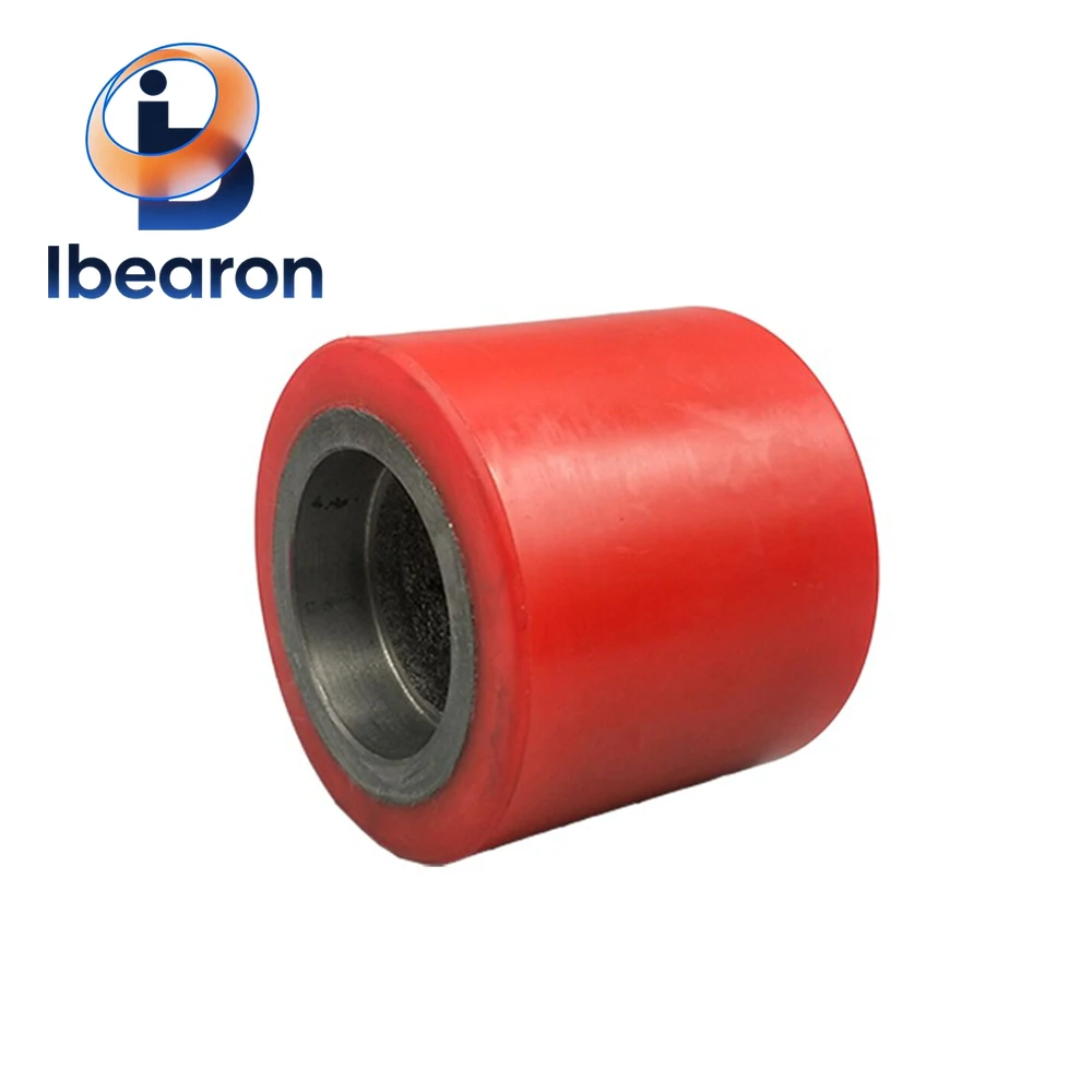 2 قطعة عجلات الرافعة الشوكية المصنوعة من الحديد PU شديدة التحمل 80 × 70 مم - مقاومة عالية للاهتراء وهادئة للرافعات الشوكية للمستودعات الصناعية