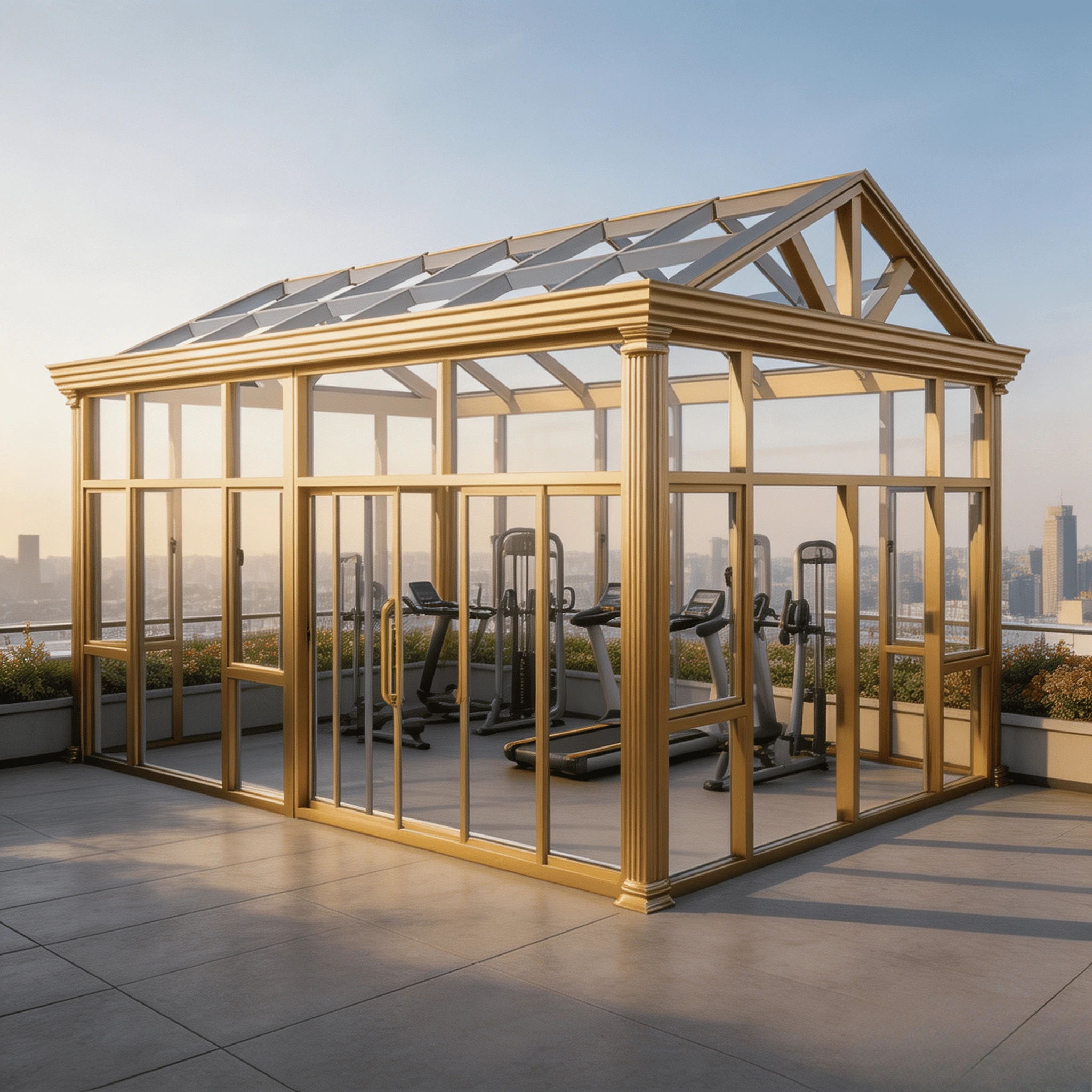 Anti Typhoon Aluminum Sunroom Glass House Outdoor Conservatory Tempered Glass Waterproof for Villa Terrace Work Use Site