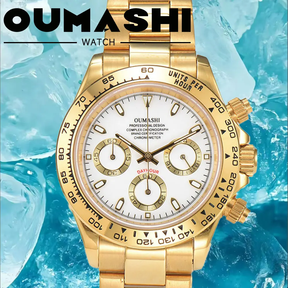 

39mm high-end business men's chronograph VK63 Movement sapphire glass stainless steel waterproof high-end men's watch