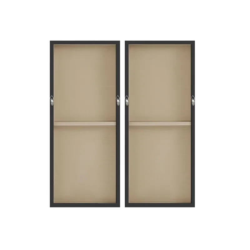 Canvas wall art deco set with dark black domino print with ivory D-ring hooks for vertical hanging
