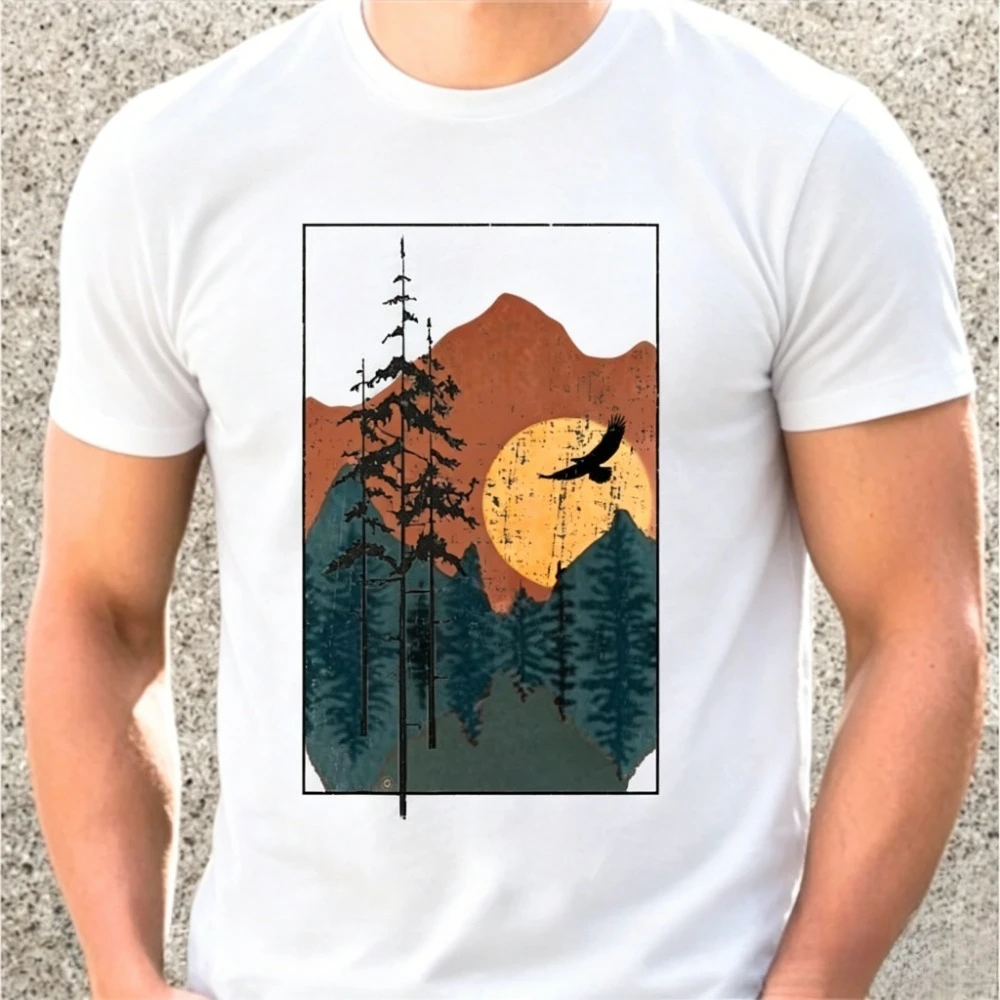 Soar Nature T-Shirt Forest Graphic Tee Unisex Cotton Shirt Ropa De Mujer Aesthetic Vintage Camisetas Women Clothing