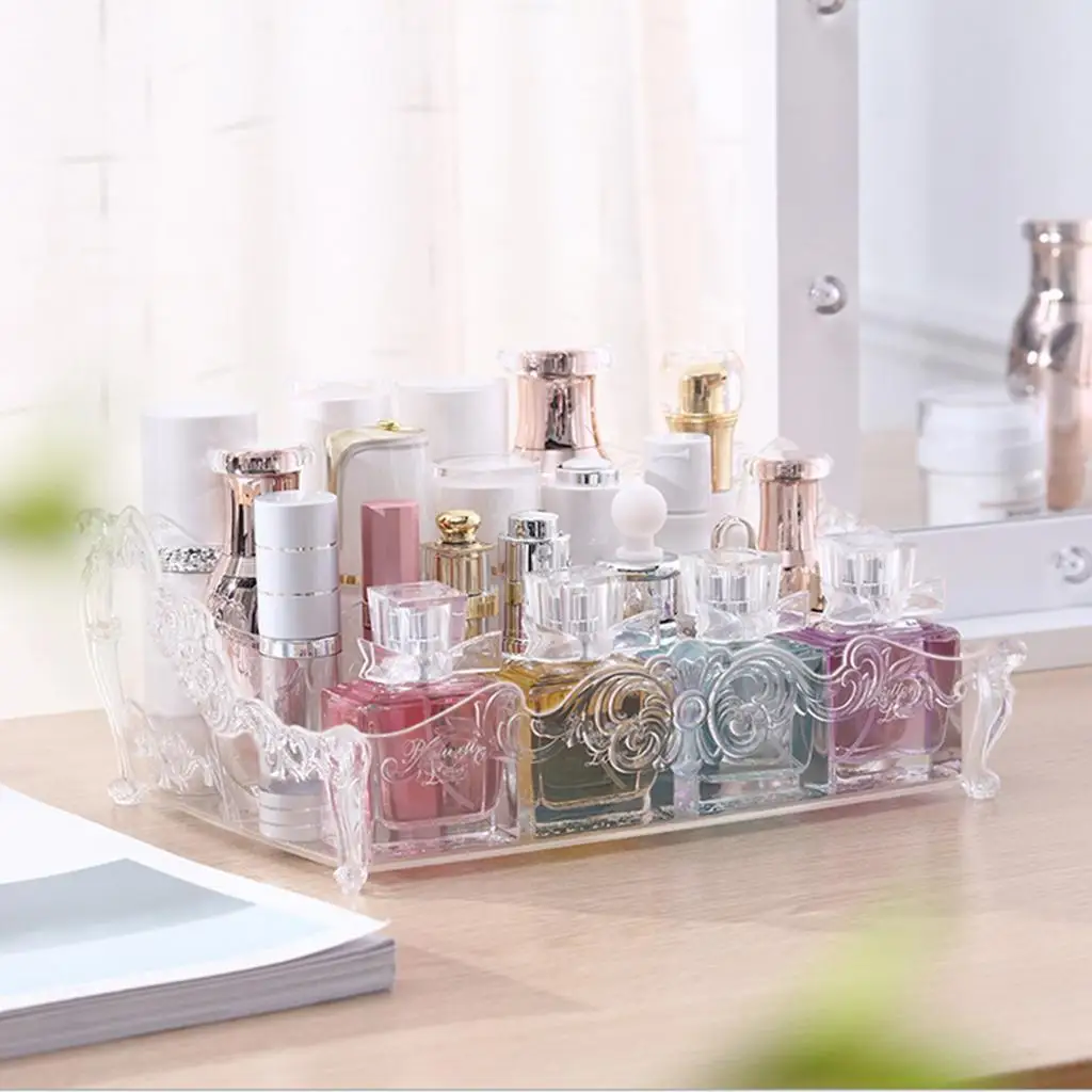 Storage Makeup Holder Display Rack with 2 Large Slots ( Clear )