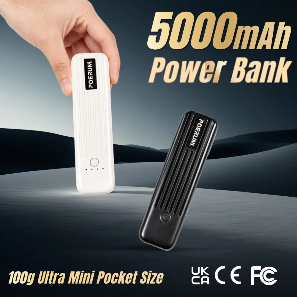 PUJIMAX 5000mAh USB C Power Bank Station Led Digital Display Fast Charging