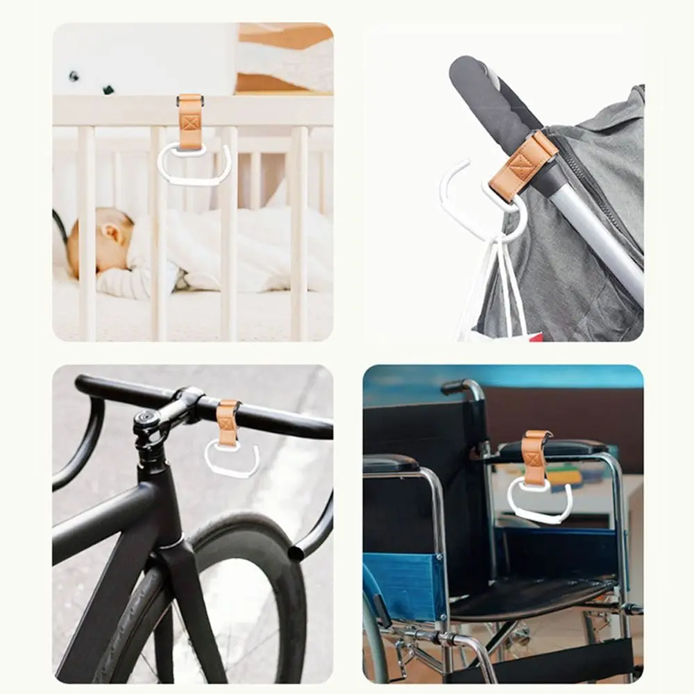 Nette PU Baby Kinderwagen Haken Einfarbig Warenkorb Organizer Hängen Haken Kinderwagen Zubehör Cartoon Kinderwagen Zubehör Baby