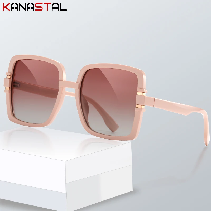 

New Polarized Sunglasses Women UV400 Sun Glasses TR90 Big Eyeglasses Frame Sunscreen Beach Party Travel Anti Glare Shade Eyewear