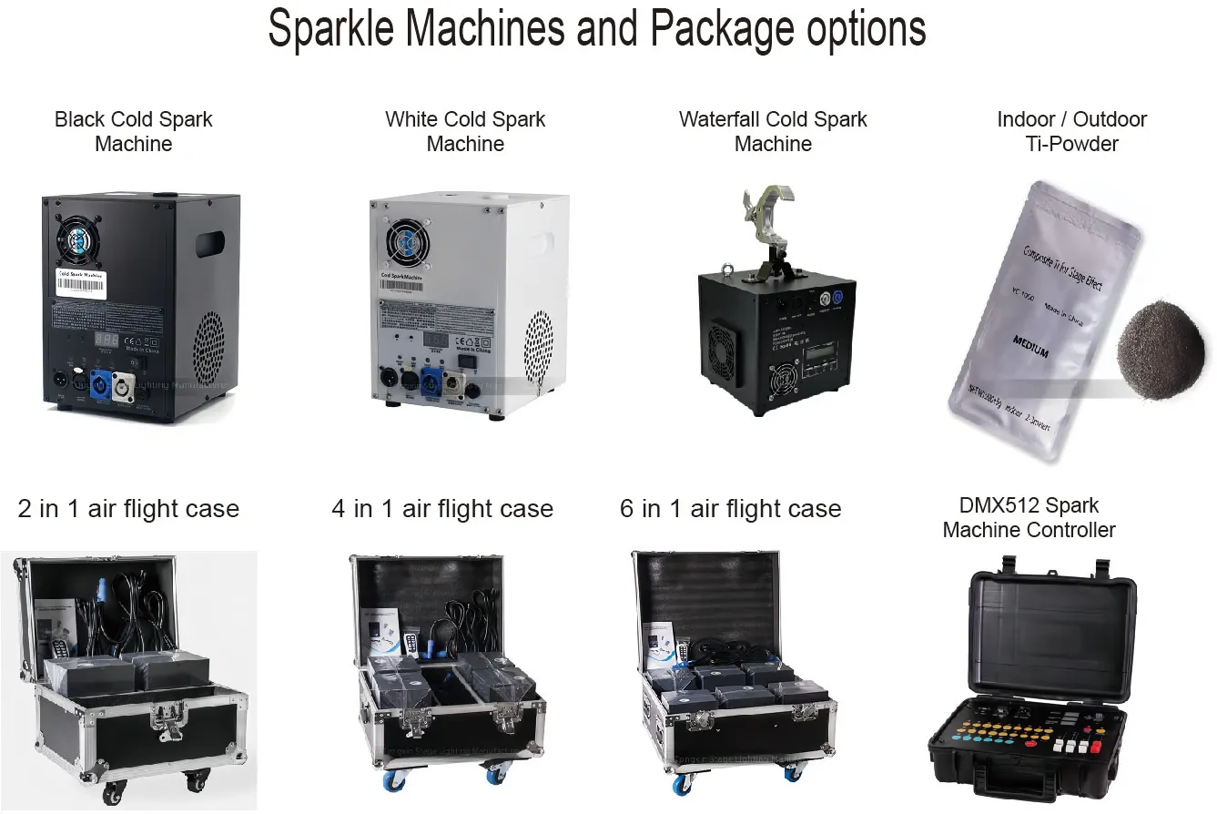 Factory-Direct 600W Remote Controlled Cold Spark Machine Dmx Firework Effect Wedding Stage Light Waterfall Fountain Dry Ice