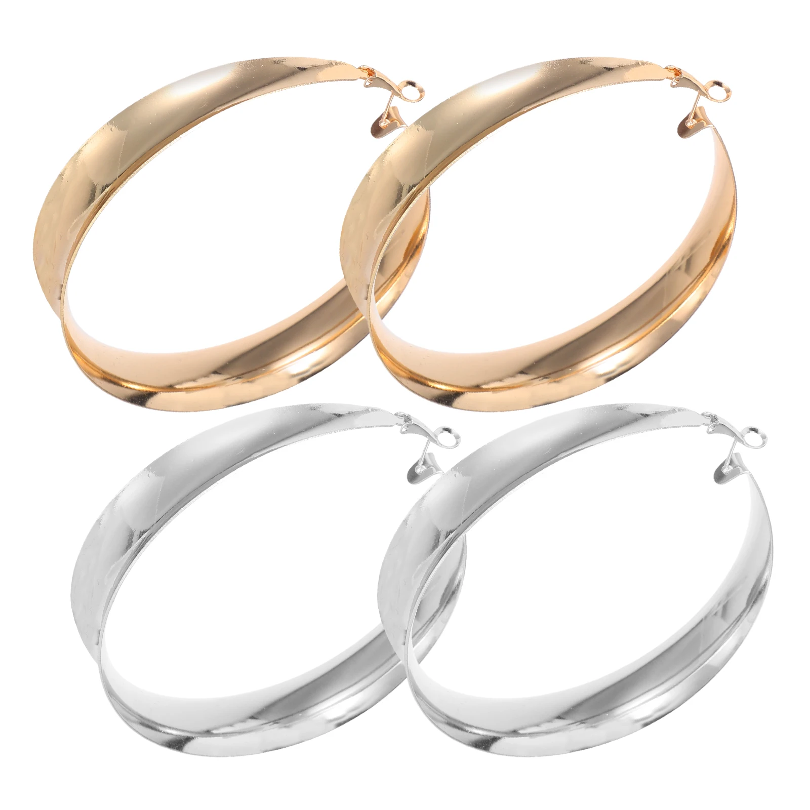 

Exaggerated Large Metal Hoop for Women Western Style Chunky Geometric Circle Alloy Hinged Lightweight Pendant Loop