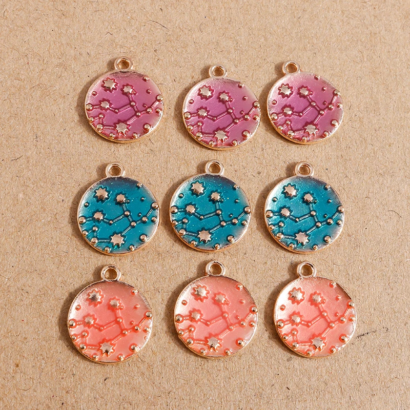 10 Stück Mix Emaille Galaxie Planet Raum Charms für Halsketten Armband Ohrringe Mond Sterne Anhänger DIY Schmuck Herstellung Zubehör – Detail 25