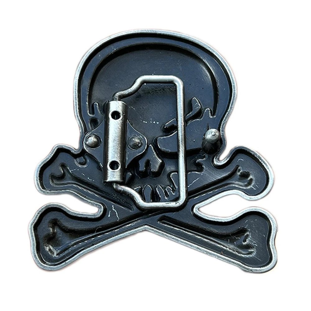 Zinc Alloy Metal X Skull Western Cowboys Belt Buckles for Men 3.8cm Width Loop Connecting Clasp Hebilla Cinturon Hombre