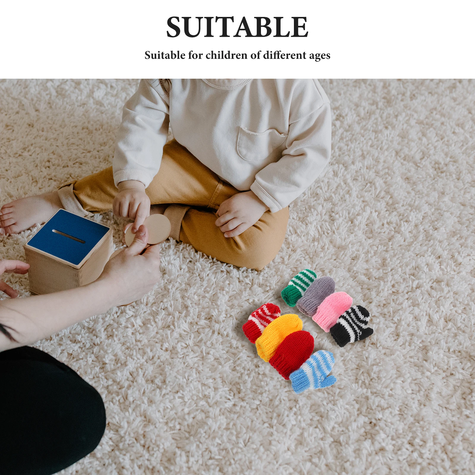 Mini gebreide handschoenen voor kinderen Zachte kabelgebreide accessoires Decoratieve wanten Rollenspel Aankleden Ambachten Vakantieornamenten