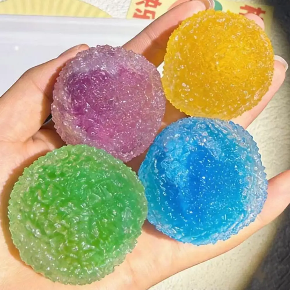 Sensory Stress Reliever Reusable Slushie Squeeze Ball with Crunchy Crackling Noise Creative Moldable Fidget Putty for All Ages