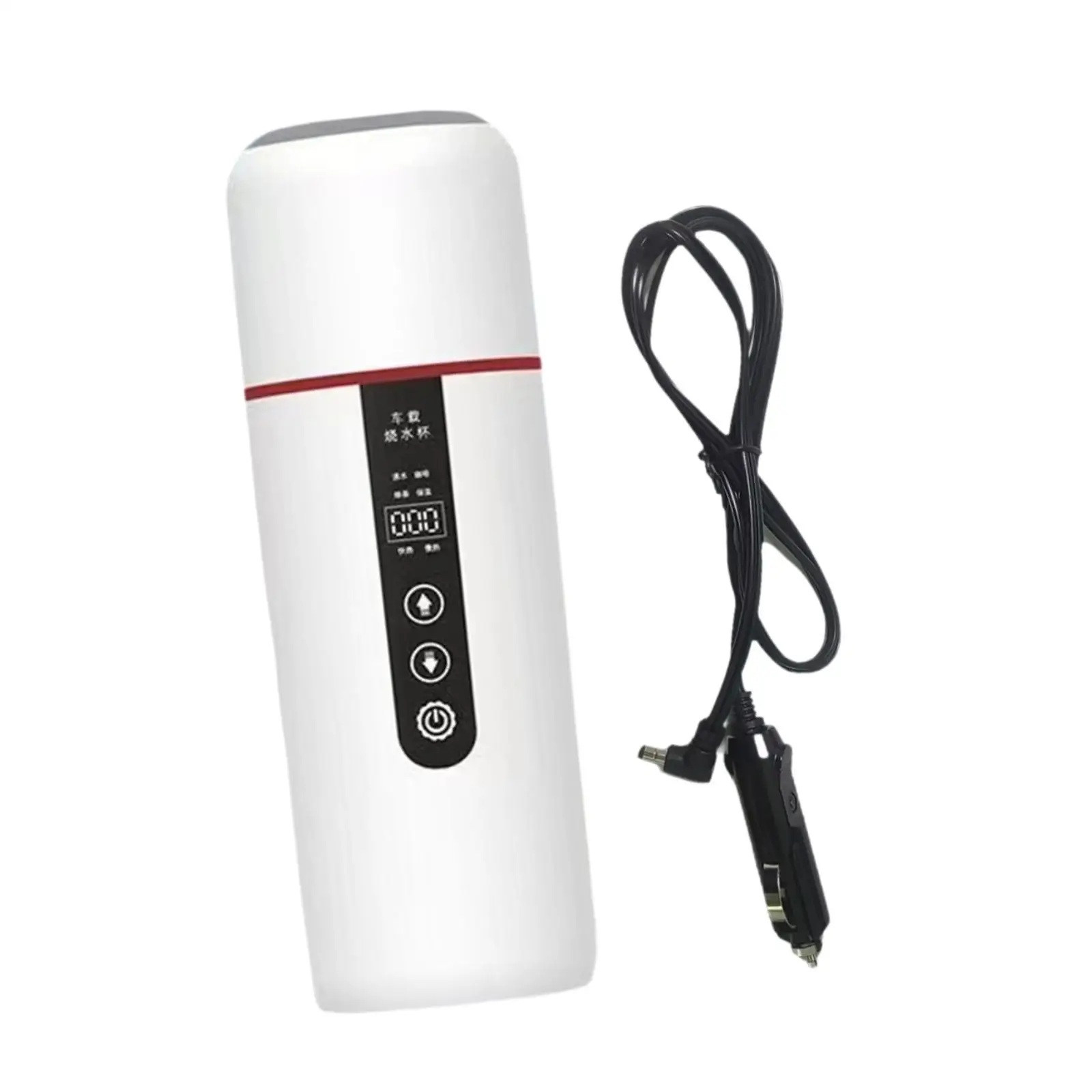 Travel Electric Kettle Car Heating Cup Hot Water Boiler Mug with Temperature Display Portable for Outdoor Adventures
