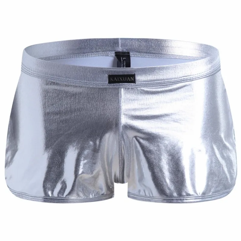 Men\'s Boxer Briefs Patent Leather Imitation Leather Stage Performance Nightclub Sexy Panties