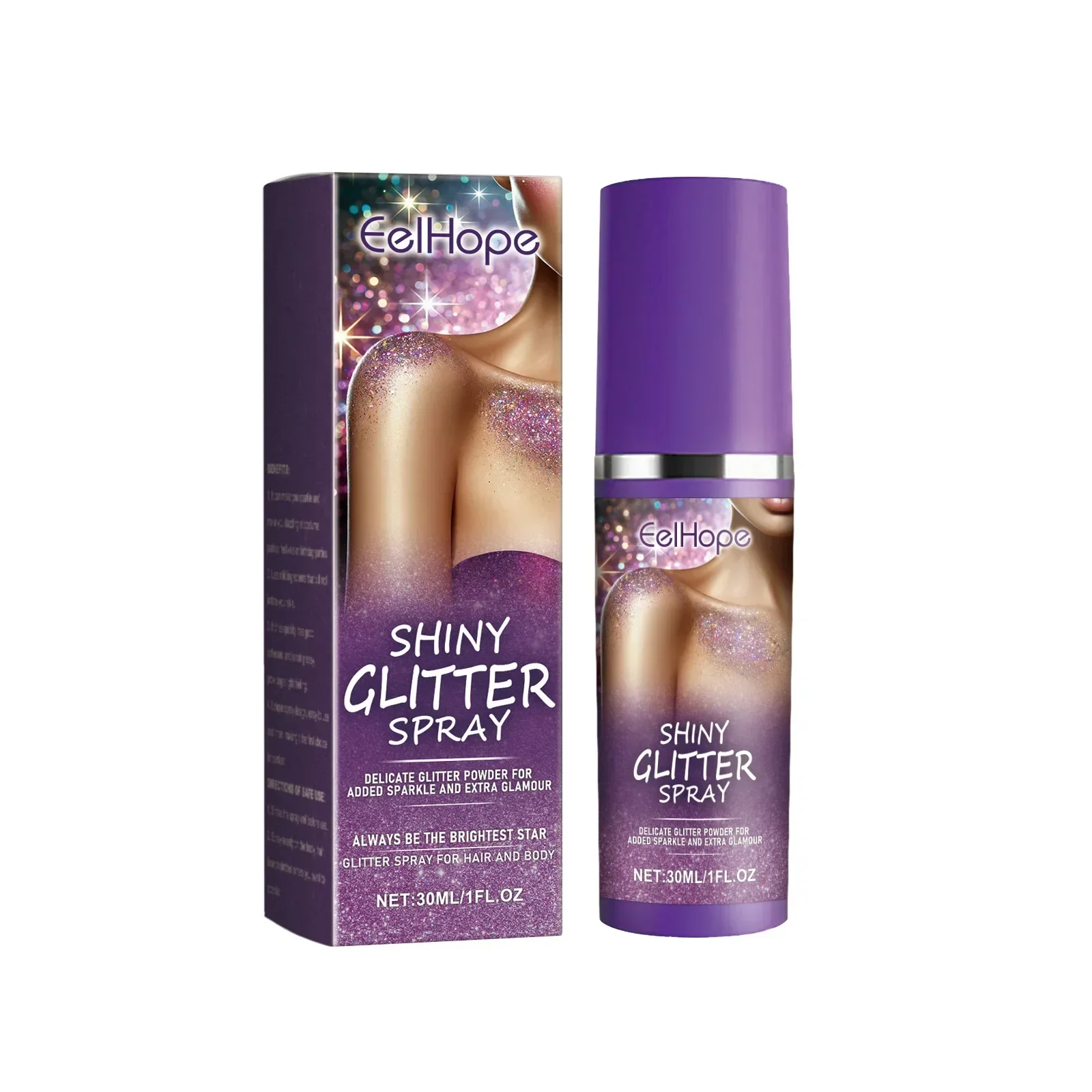 Spray de paillettes d'étoile absorbe ouissante, clavicule de corps de fête de boîte de nuit, peau de bras, ciel étoilé, maquillage de festival naturel et durable