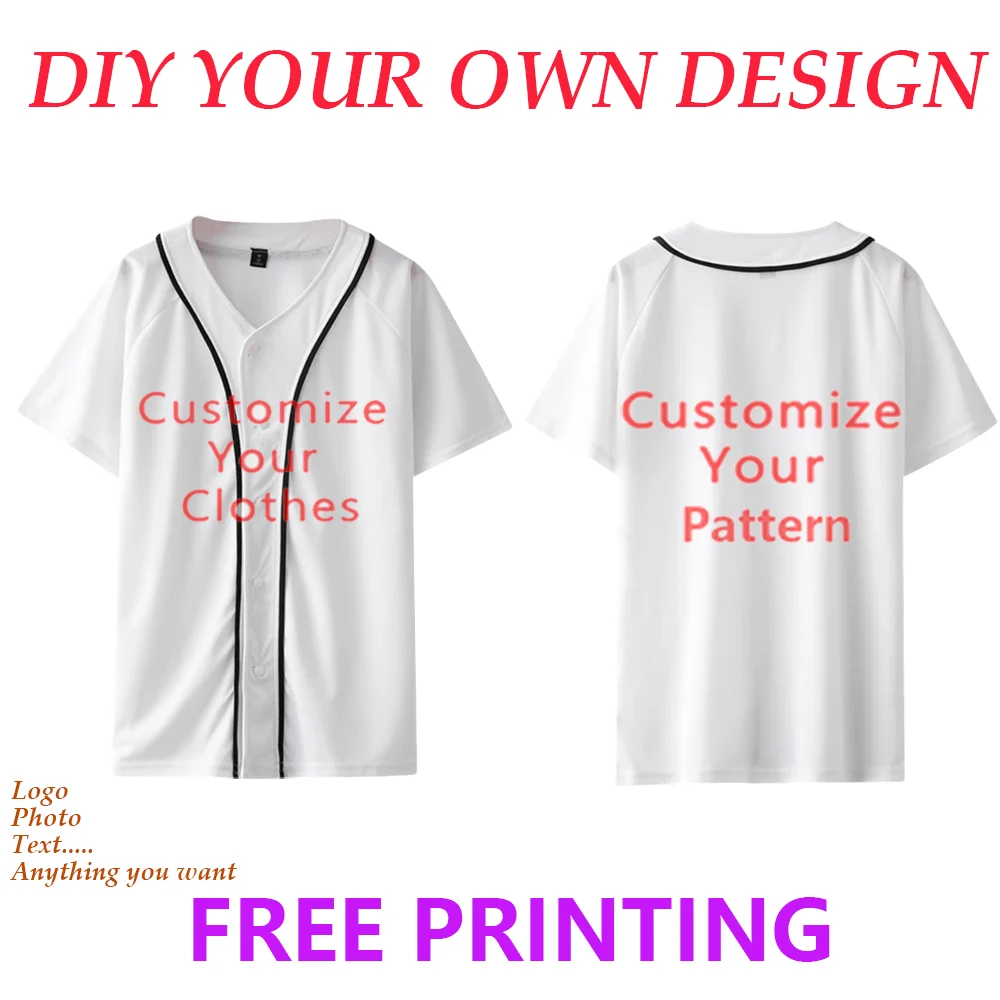 Customized Short Sleeve Baseball Jersey T-shirt Women's/Men's Casual Personalized Tops 2024 Fashion Short Sleeve Cosplay DIY Tee