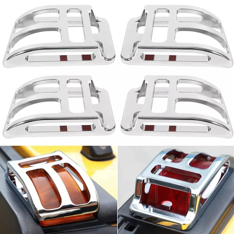 Car Top Corner Marker Light Guards Cage Chrome Billet Covers For Hummer H2 2003-2009