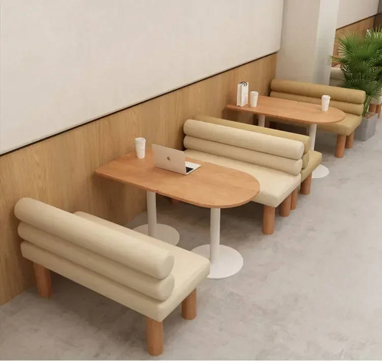 New Cafe Milk Tea Shop Card Seat Sofa Table and Chair Combination Fresh Dessert Cake Shop Bakery Book Bar Table and Chairs