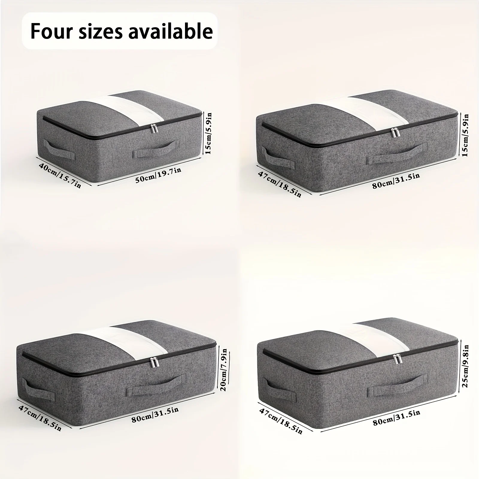 1pc Large Under Bed Storage Bag with Transparent Window and Handle - Spacious, Durable Polyester Container for Storing Clothes