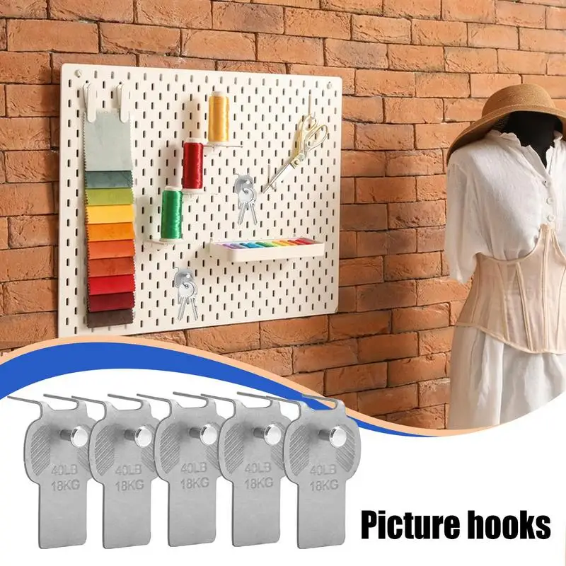 

Вешалки для фоторамок, 5 шт., металлические крючки для картин для рамок, сверхмощный держатель для гипсокартона без повреждений для аренды дома, столовой