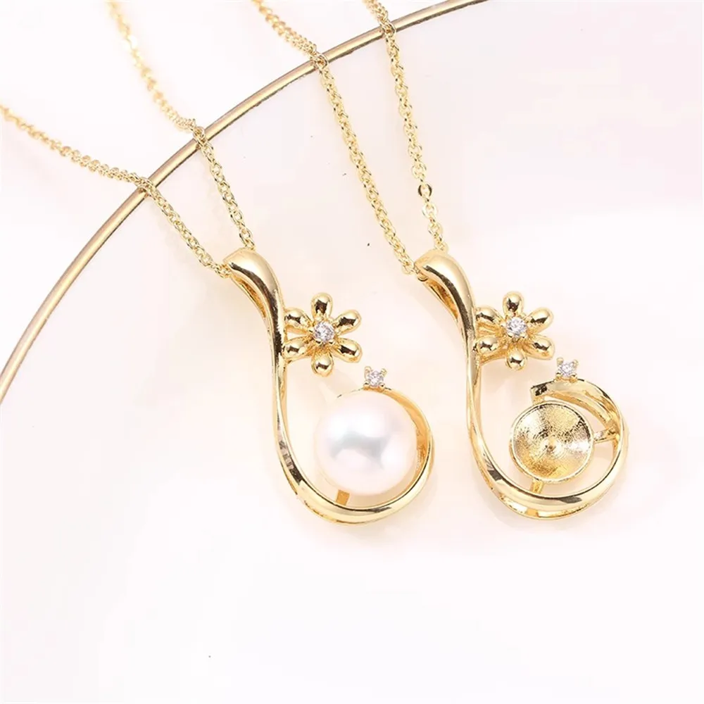 

14k Gold Plated Endant Connectors Gold Color Pendant Clasps Hooks For DIY Pearl Pendant Setting Necklace Jewelry Making Findings